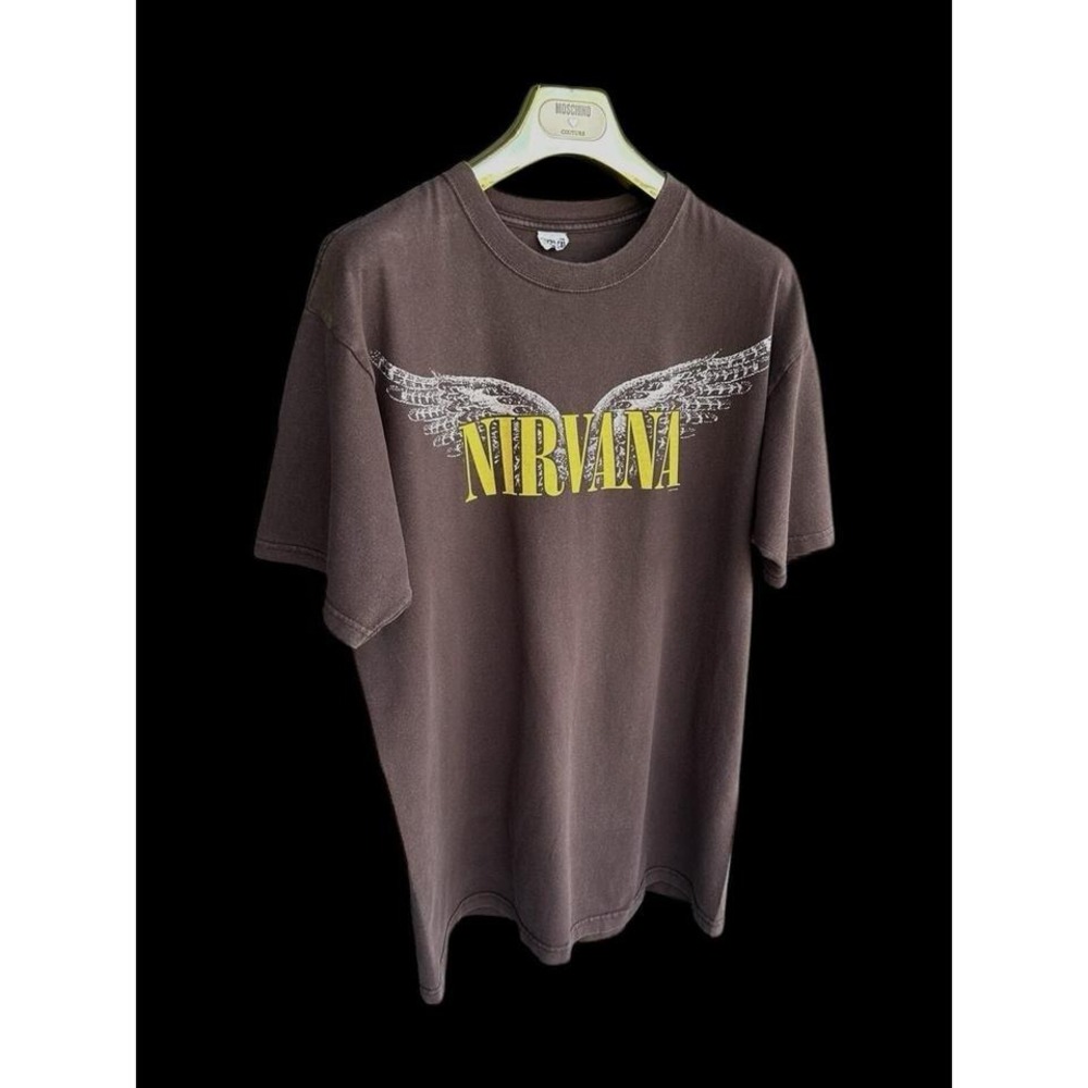 Vintage 2000's Nirvana Wings T-shirt Large Brown Anvil Tag